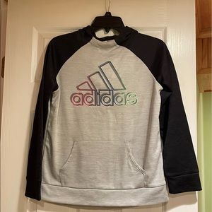 Black and gray Active wear hoodie by Adidas